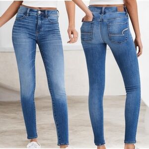 American Eagle Outfitters Ne(x)y Level Super High Waist Blue Jegging Jeans